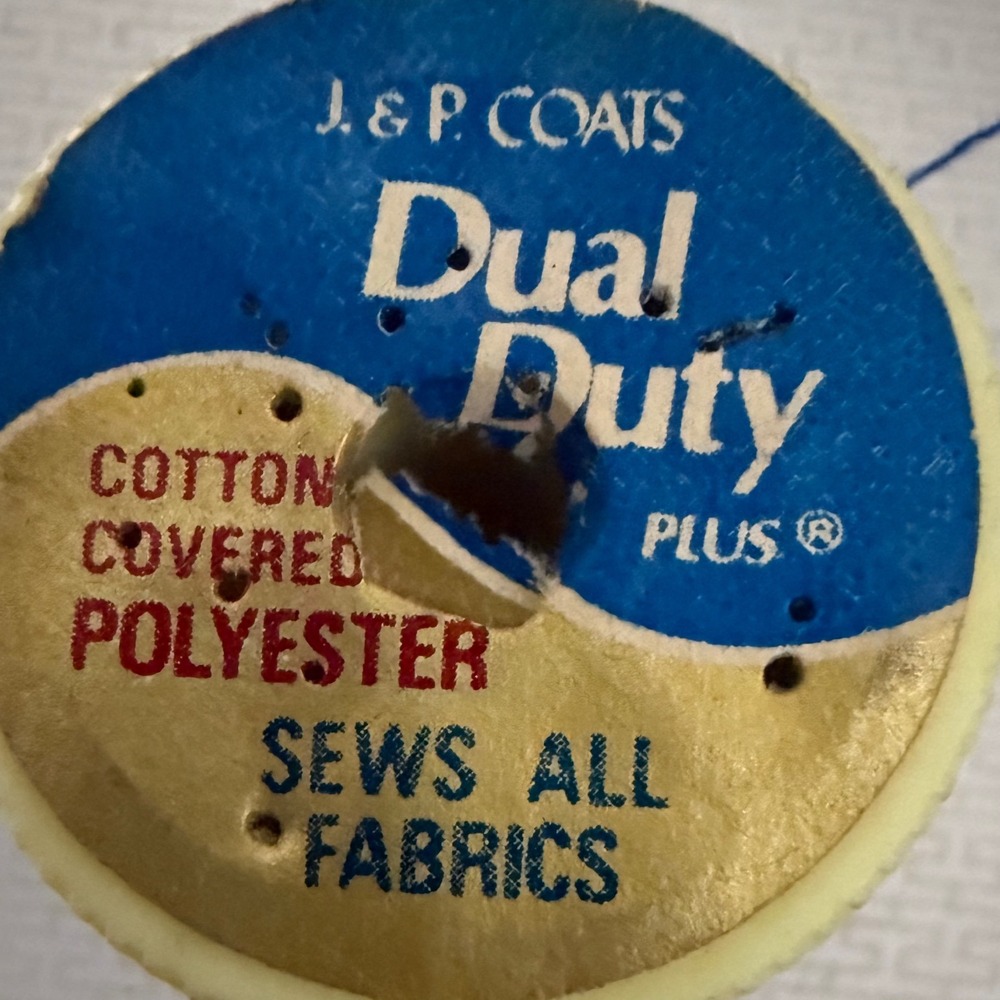 J&P Coats Dual Duty Plus Blue Thread Cotton Covered Polyester Sewing‎